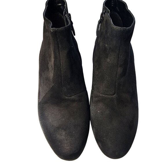 Cole Haan Genuine Suede & Leather Zip Ankle Boots Black Size 9 - Picture 4 of 15